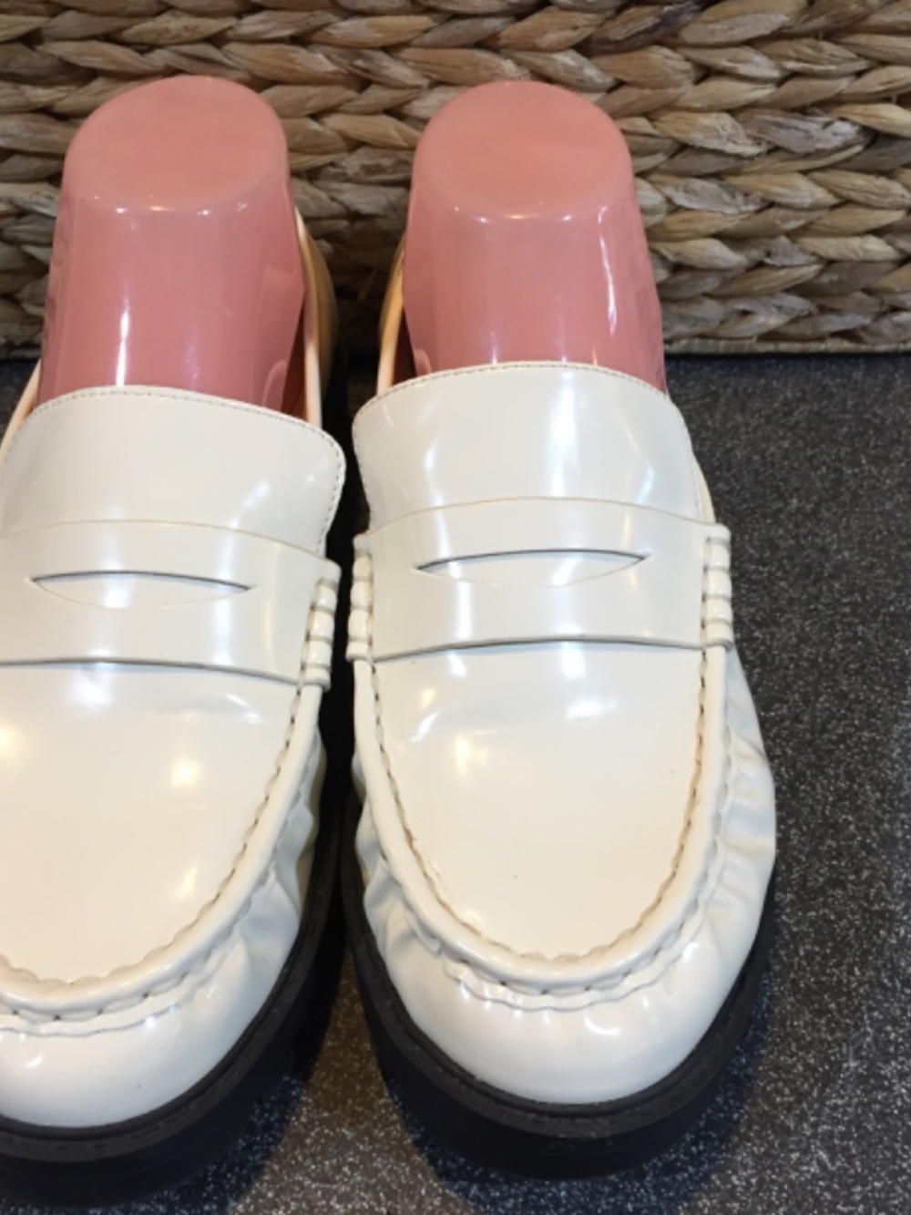 LOFT Cream Patent Leather Penny Loafers - Picture 4 of 15